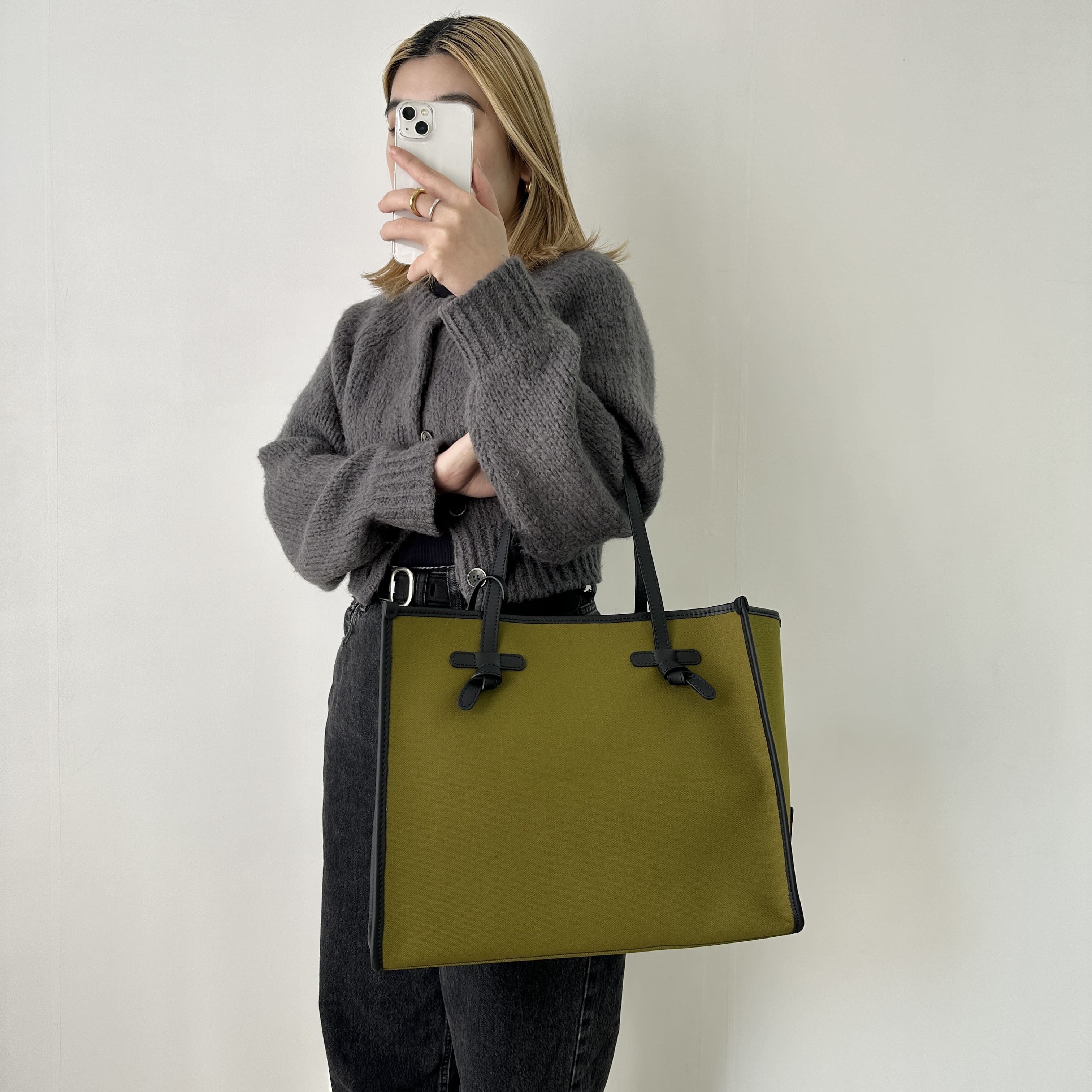 GIANNI CHIARINI トートバッグ BS 6850 CNV-SE ポーチ付き 鞄