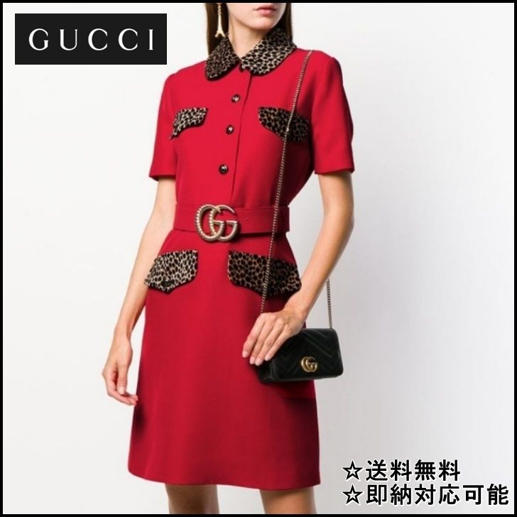 即納・送料無料】GUCCI グッチ レオパード ベルテッド ドレス (GUCCI 即納・送料無料】GUCCI グッチ レオパード ベルテッド ドレス (GUCCI