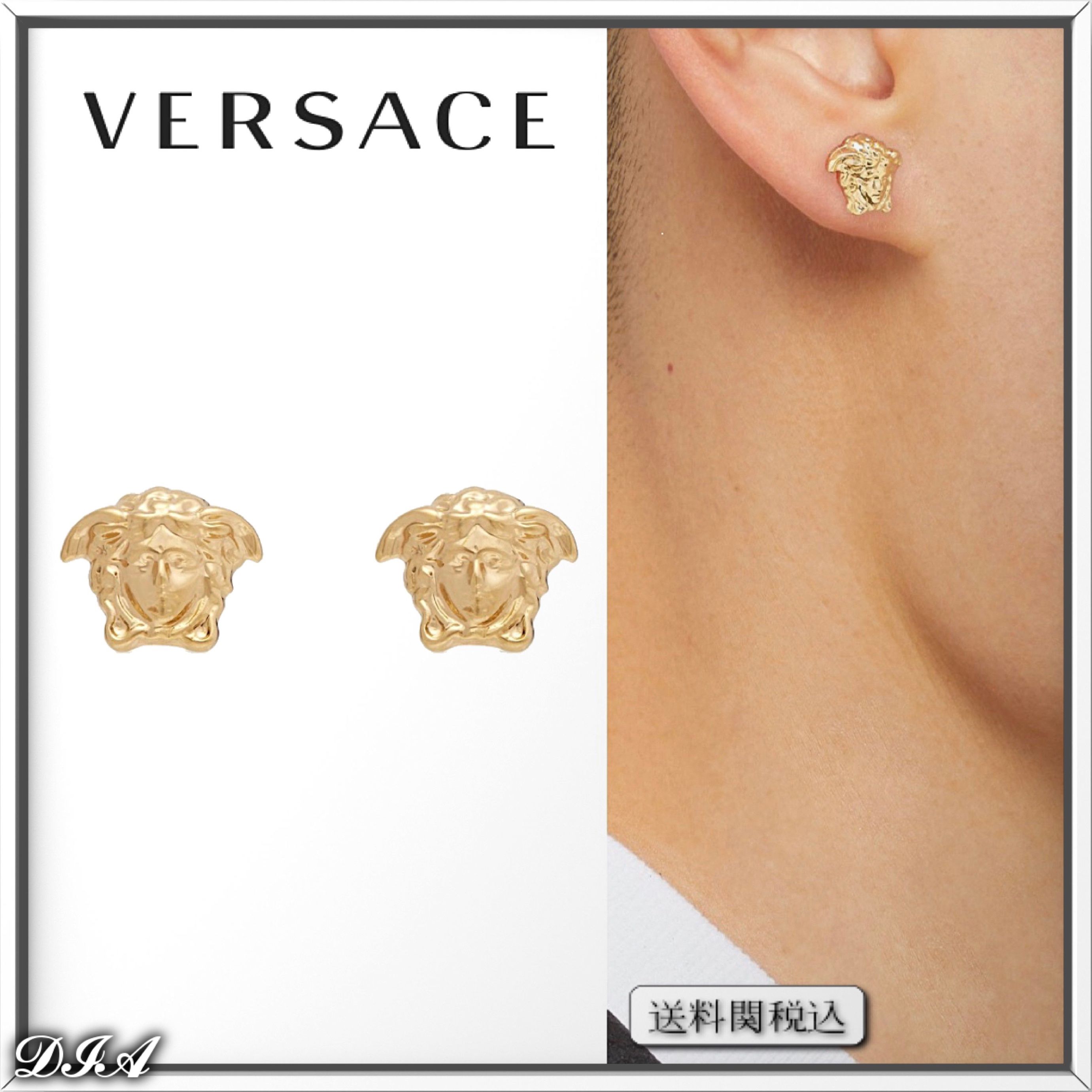 VERSACE ゴールドトーン メデューサ スタッド ピアス 人気 VERSACE ゴールドトーン メデューサ スタッド ピアス 人気