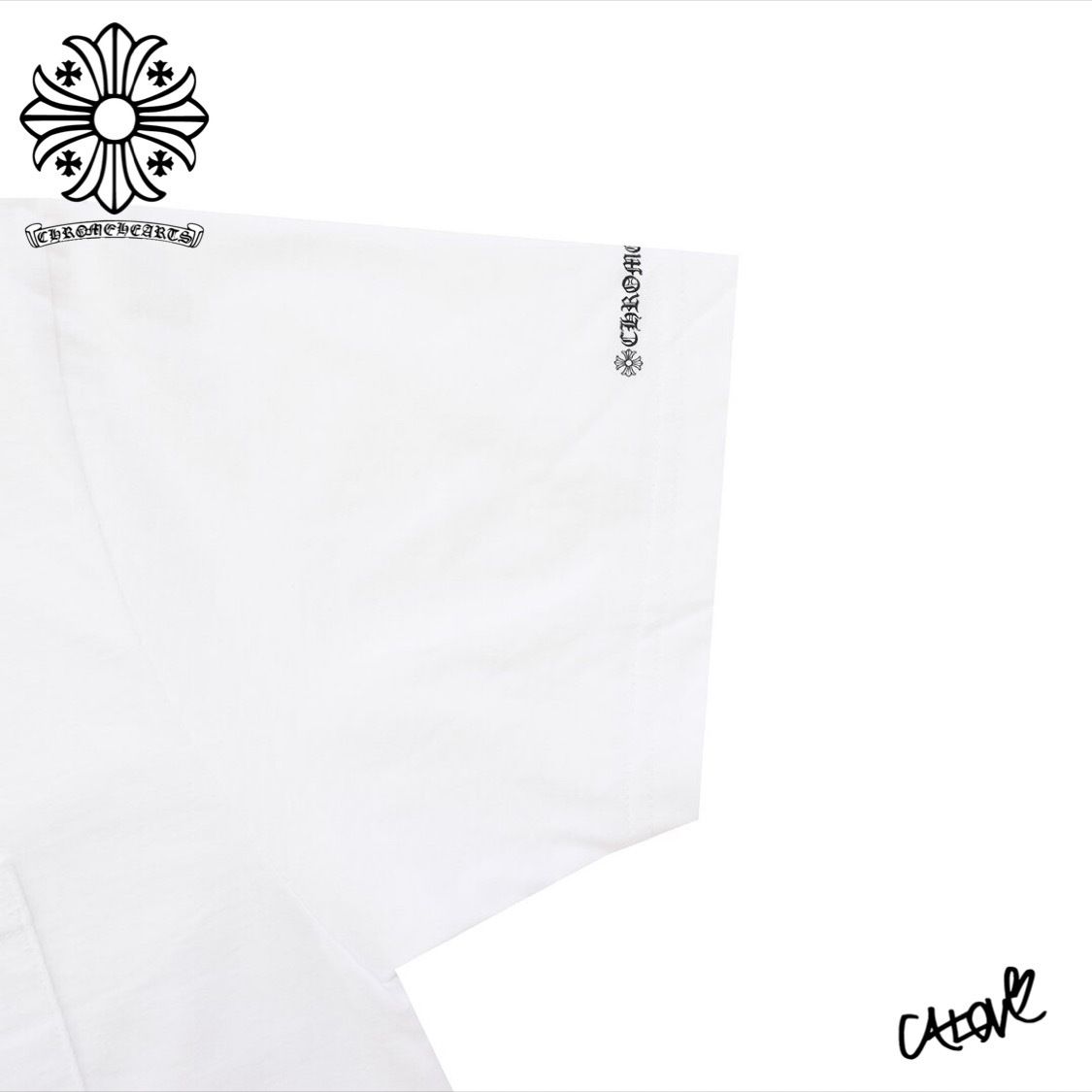 十クロムハーツ【ネックレター Tシャツ】CHスクロール◇2色展開 ...