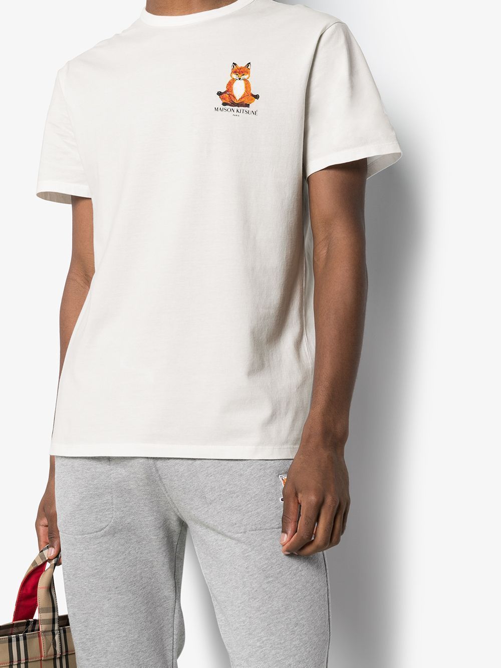 関税負担なし☆MAISON KITSUNE LOTUS FOX Tシャツ 半袖 男女OK (MAISON