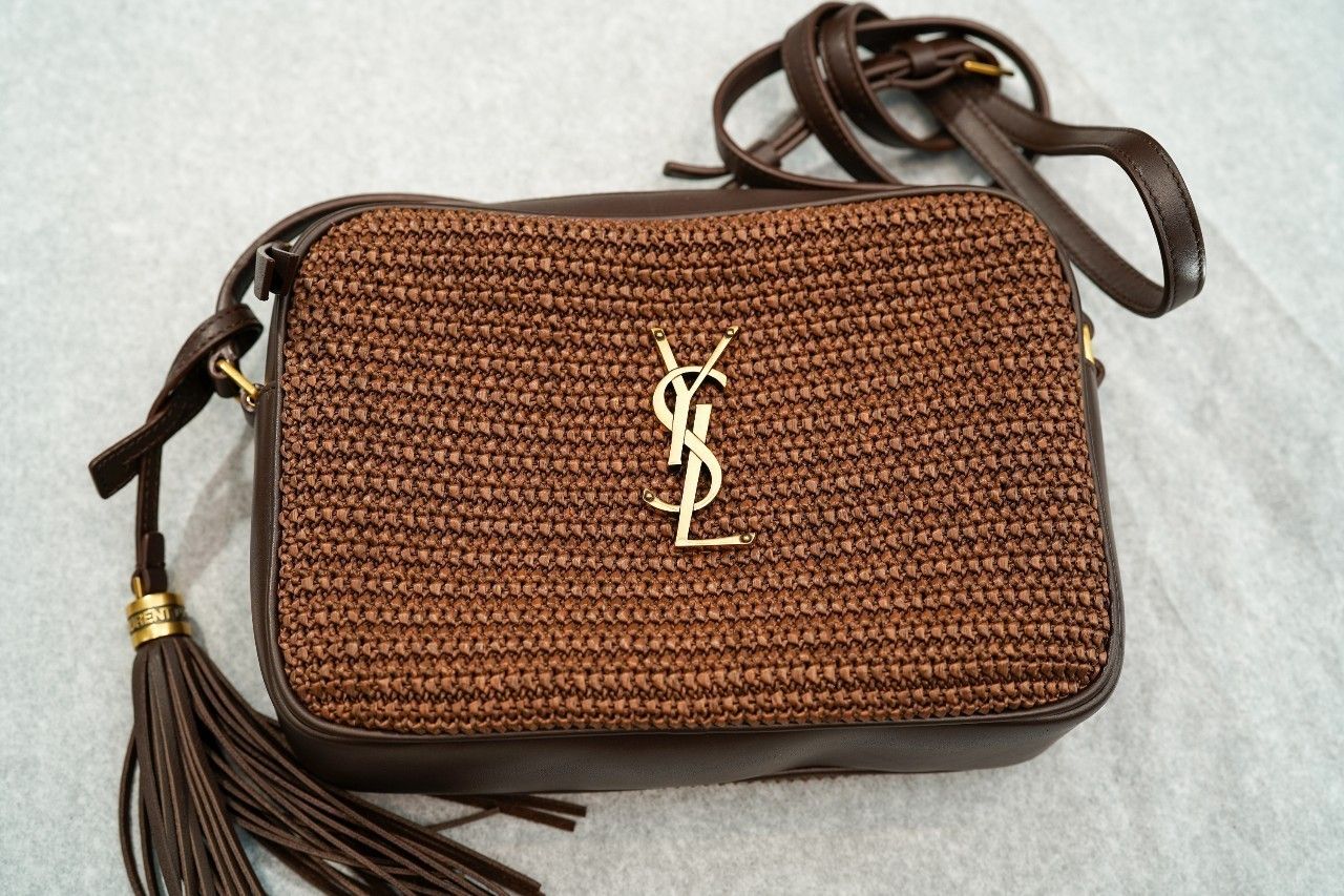 Saint Laurent ラフィア LOUカメラバッグ (Saint Laurent