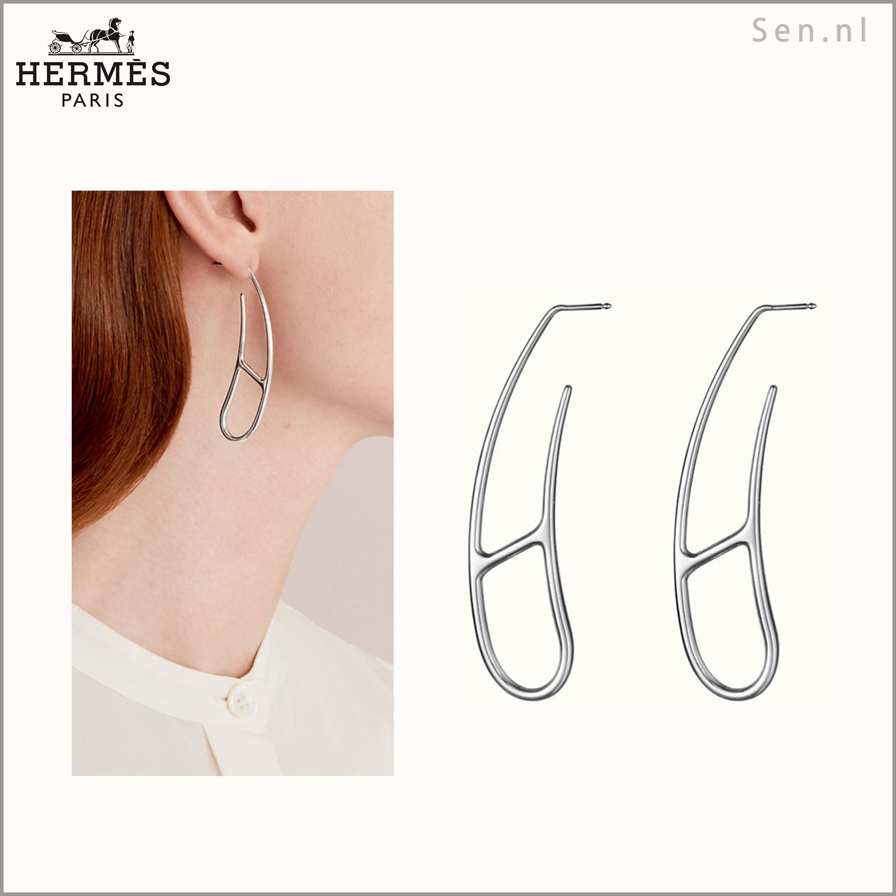 HERMES(エルメス) ピアス《Eシェーヌダンクル ツイスト》Chaine