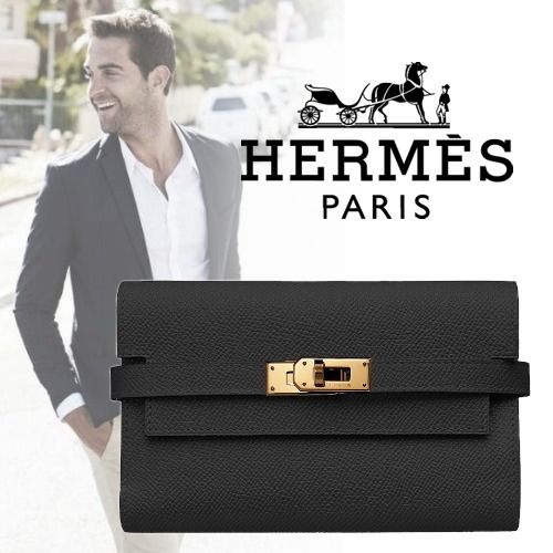 【HERMES】日本未入荷!ヴォーエプソン ケリー 長財布 ノワール