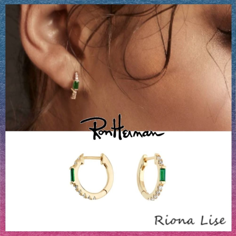 関送込☆Ron Herman取扱 SHASHI エメラルド フープ ピアス (Ron Herman ...