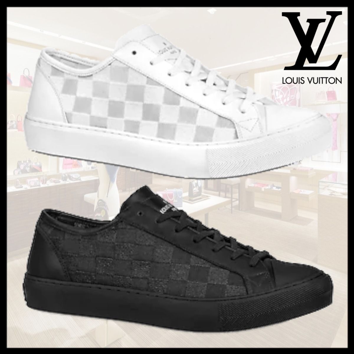 20FW!ダミエ柄☆【直営買付】LVタトゥー・ライン スニーカー/靴 20FW!ダミエ柄☆【直営買付】LVタトゥー・ライン スニーカー/靴