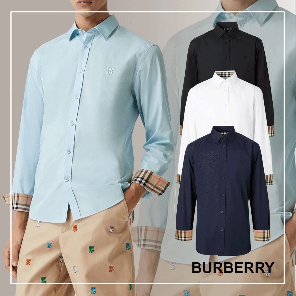 Burberry】モノグラムモチーフ コットンポプリン シャツ ...
