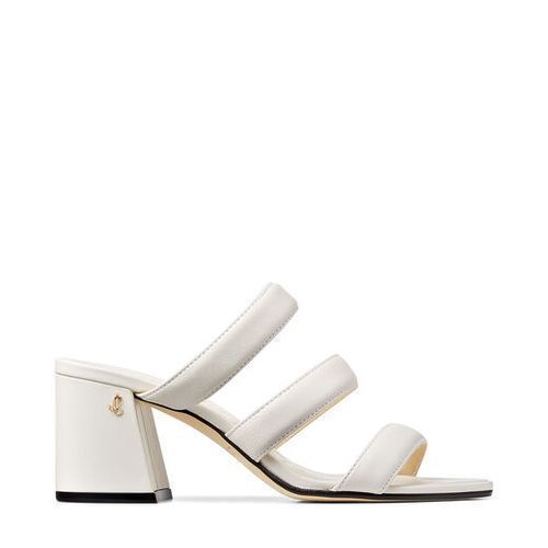 JimmyChoo AUNA 65 ブロックヒール レザー ミュール Latte 6.5cm JimmyChoo AUNA 65 ブロックヒール レザー ミュール Latte 6.5cm