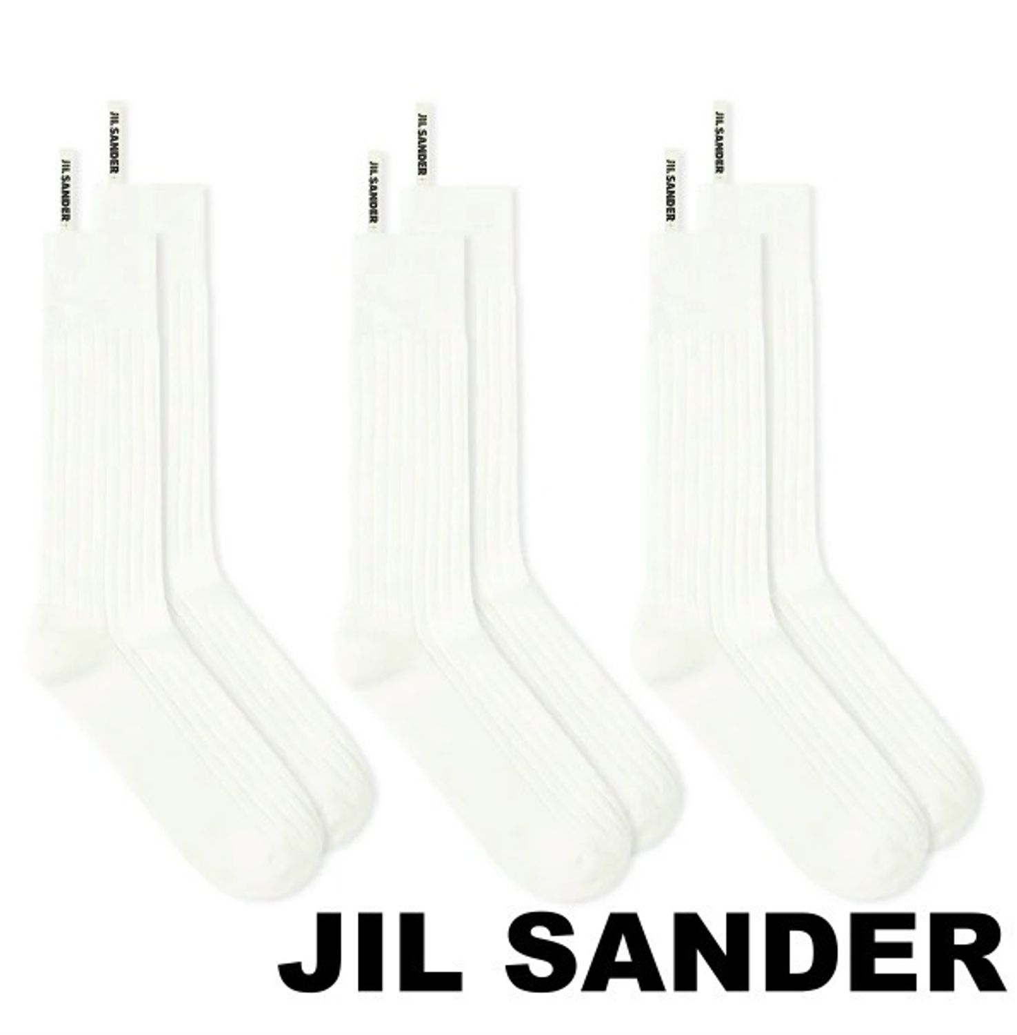大人のお洒落アイテム Jil Sander 白ソックス ３パックセット Jil Sander 靴下 ソックス Buyma