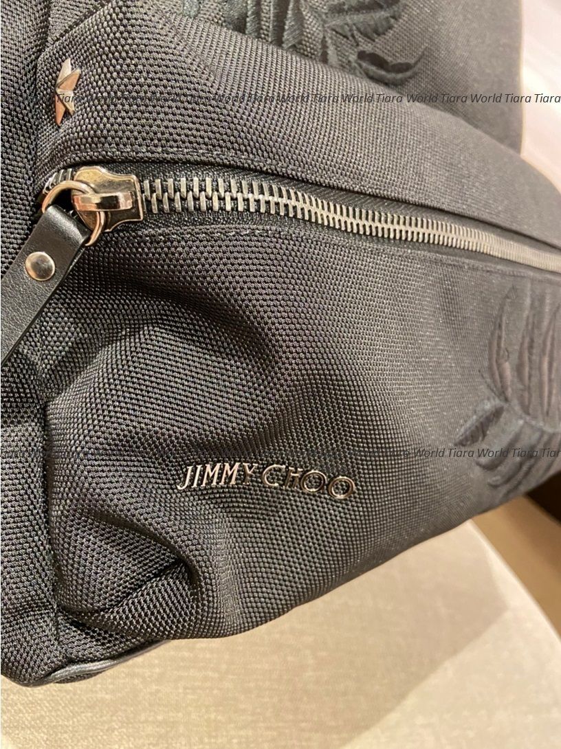 VIP SALE☆Jimmy Choo REED ナイロン☆刺繍☆バックパック BLACK VIP SALE☆Jimmy Choo REED ナイロン☆刺繍☆バックパック BLACK