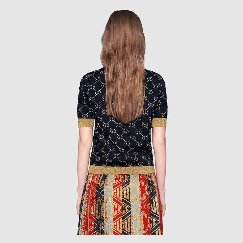 GUCCI GGコットンラメ ファブリック トップス (GUCCI/ニット・セーター 買い安い 美品‼️GUCCI GG トップス ラメ ニット ニット/セーター