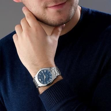 特価！EMPORIO ARMANI Quartz Blue Dial Item 腕時計 AR11085