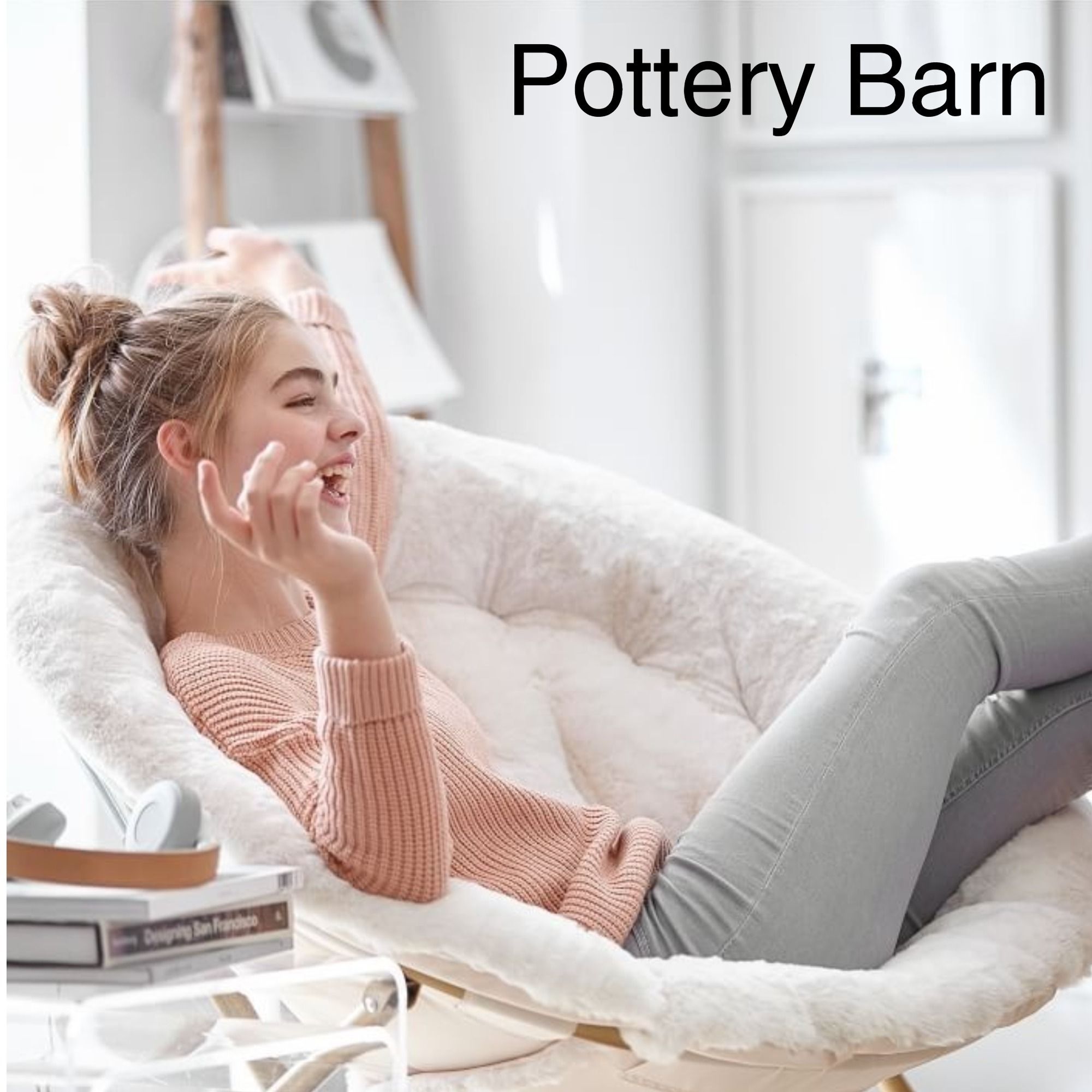 Pottery Barn☆折り畳み式 丸イス リラックス ラウンドチェアー Pottery Barn☆折り畳み式 丸イス リラックス ラウンドチェアー