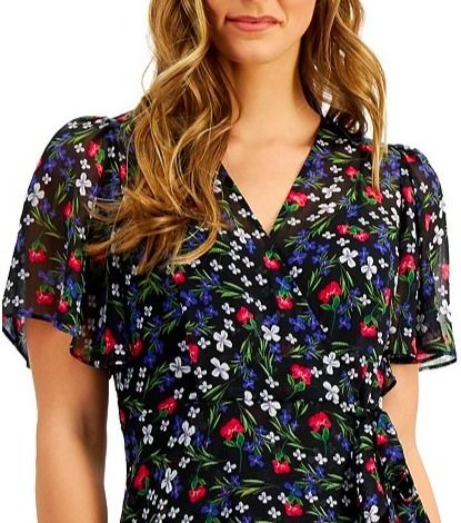 限定セール! Calvin Klein 花柄 フレア ラップワンピース (Calvin 限定セール! Calvin Klein 花柄 フレア ラップワンピース (Calvin