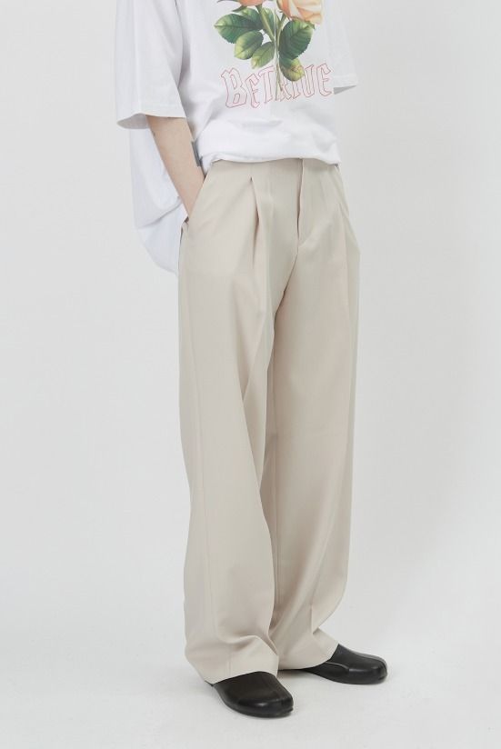 Raucohouse SINGLE PIN-TUCK WIDE SLACKS (Raucohouse/デニム Raucohouse SINGLE PIN-TUCK WIDE SLACKS (Raucohouse/デニム