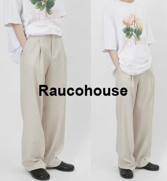 Raucohouse SINGLE PIN-TUCK WIDE SLACKS (Raucohouse/デニム Raucohouse SINGLE PIN-TUCK WIDE SLACKS (Raucohouse/デニム