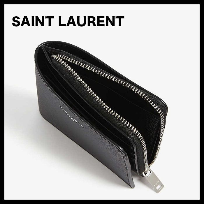 関税送料込】SAINT LAURENT☆ジップ二つ折りレザーウォレット (Saint 関税送料込】SAINT LAURENT☆ジップ二つ折りレザーウォレット (Saint