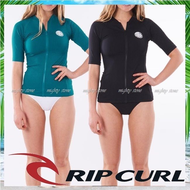☆RipCurl☆シンプル&ワイドなリブ素材♪半袖ラッシュガード (RIP ☆RipCurl☆シンプル&ワイドなリブ素材♪半袖ラッシュガード (RIP