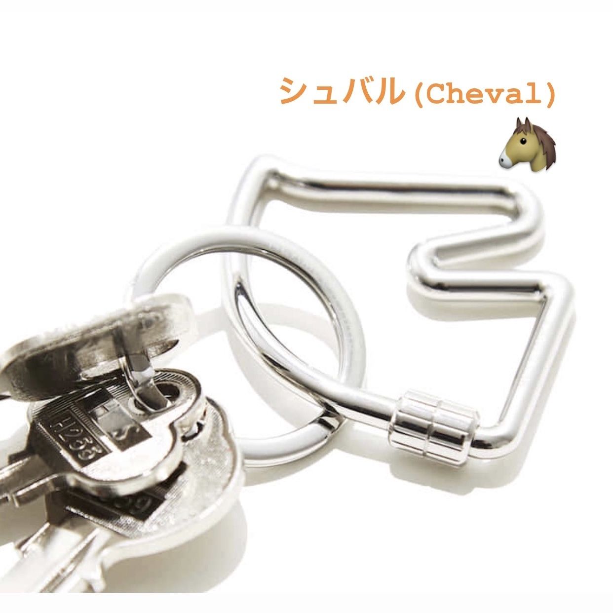 HERMES ネックレスTopとしても使えるキーリングCheval/Etrier (HERMES ...