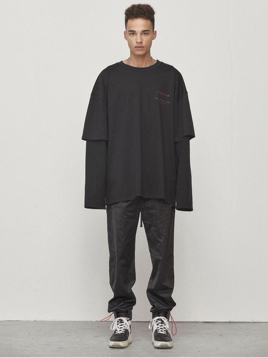 ☆D.PRIQUE☆BTS着用 Oversized Layered T-shirt Black (DPRIQUE/T ☆D.PRIQUE☆BTS着用 Oversized Layered T-shirt Black (DPRIQUE/T
