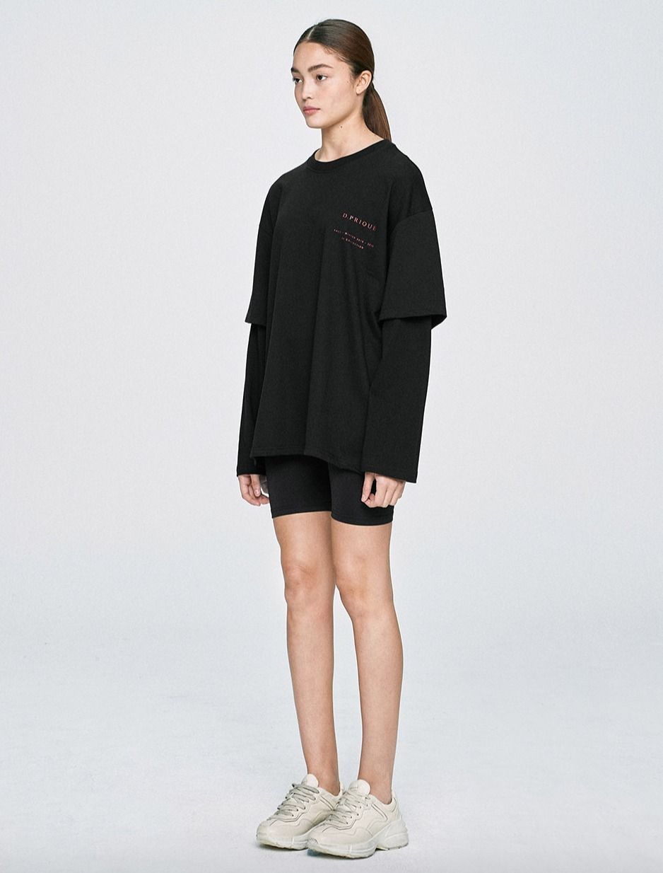 ☆D.PRIQUE☆BTS着用 Oversized Layered T-shirt Black (DPRIQUE/T ☆D.PRIQUE☆BTS着用 Oversized Layered T-shirt Black (DPRIQUE/T