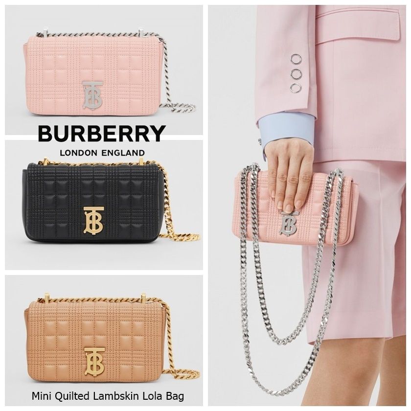 バーバリー ミニ キルティング ラムスキン ローラ バッグ (Burberry バーバリー ミニ キルティング ラムスキン ローラ バッグ (Burberry
