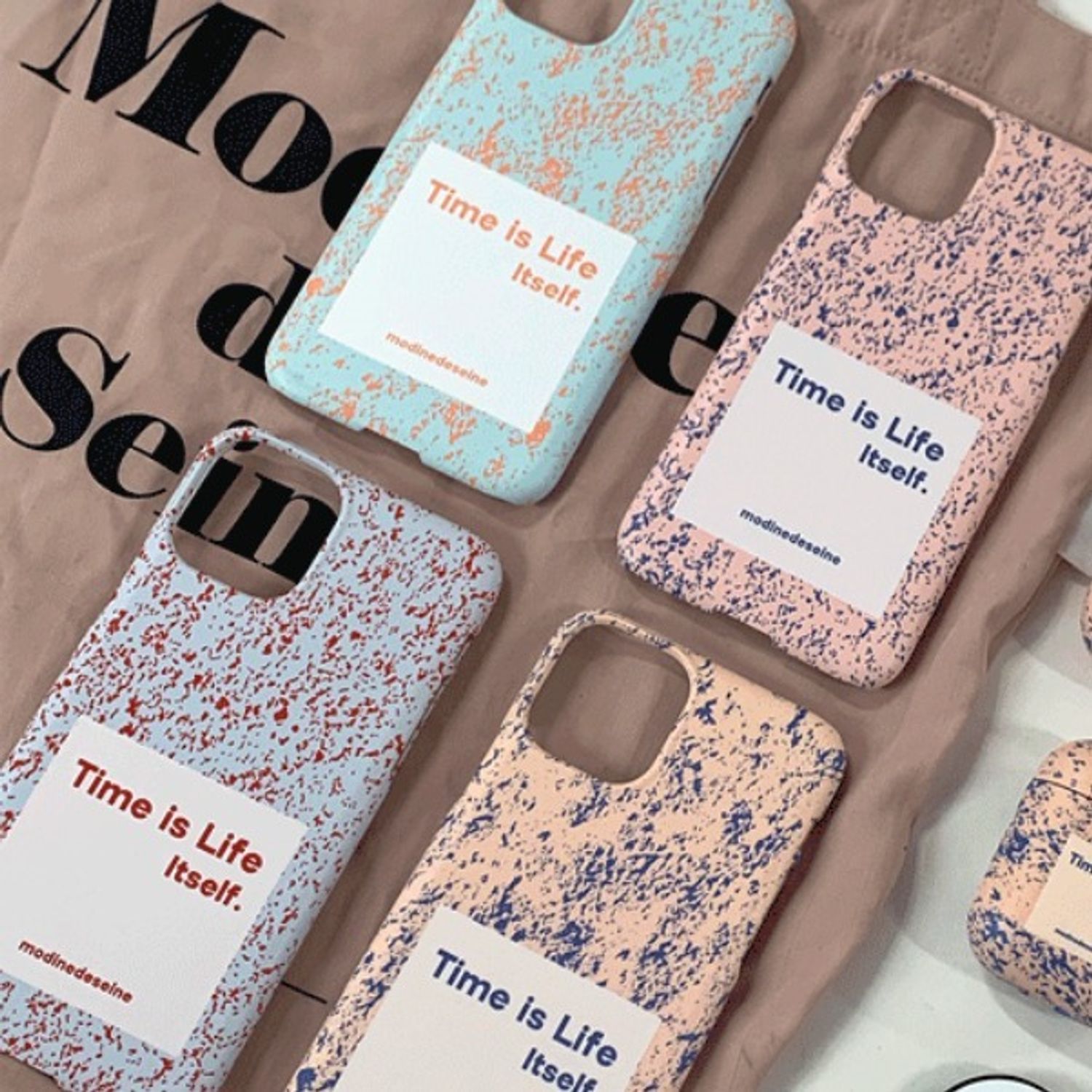 韓国可愛い ストーンカラーチップケース 全4色 Modinedeseine Iphone スマホケース Buyma