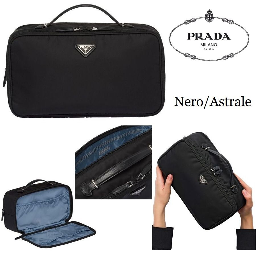 PRADA】多機能デザイン☆ミディアムナイロンポーチ*1NJ007_7N8 (PRADA PRADA】多機能デザイン☆ミディアムナイロンポーチ*1NJ007_7N8 (PRADA