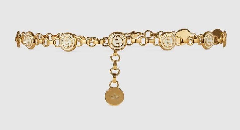 GUCCI】インターロッキングGモノグラム☆ダブルチェーンベルト (GUCCI GUCCI】インターロッキングGモノグラム☆ダブルチェーンベルト (GUCCI