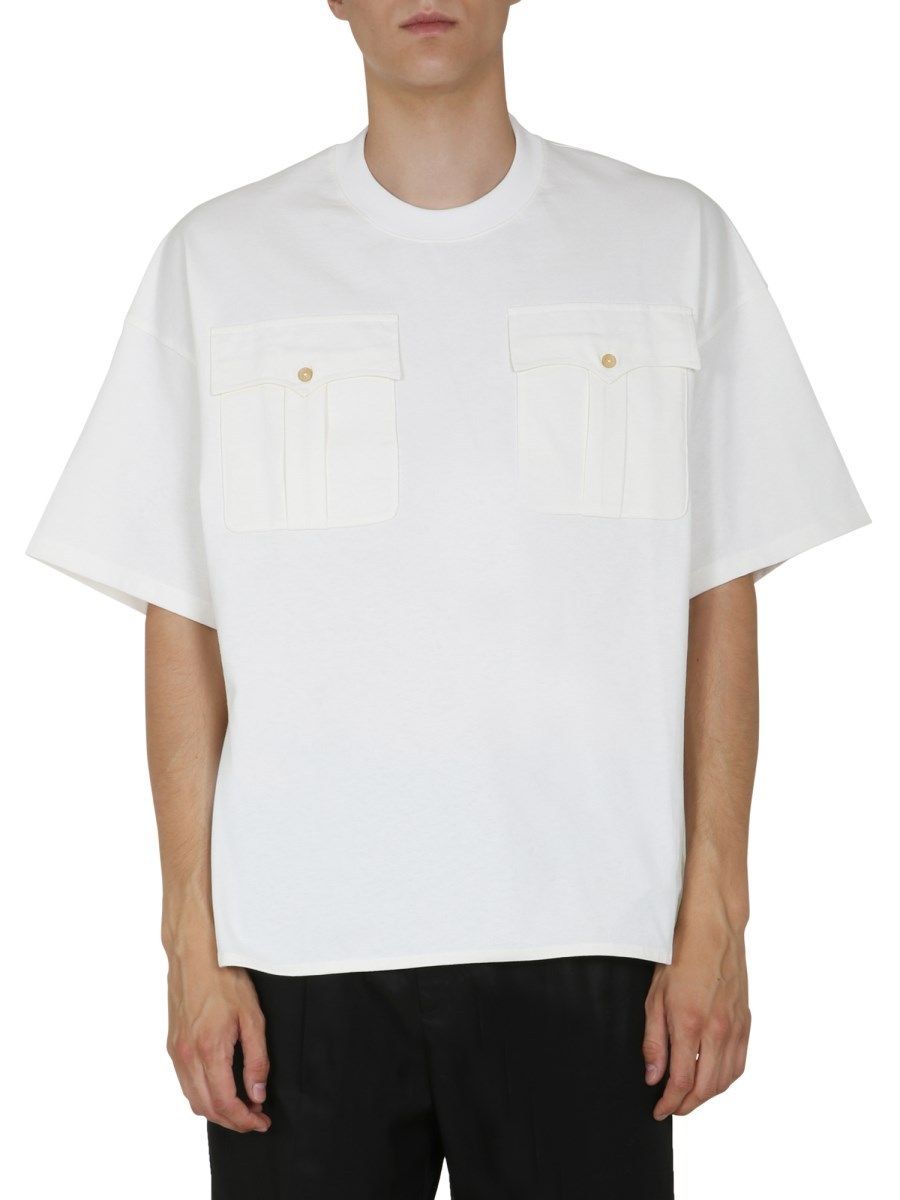 JIL SANDER】FW20☆フラップポケット コットン Tシャツ White (Jil JIL SANDER】FW20☆フラップポケット コットン Tシャツ White (Jil