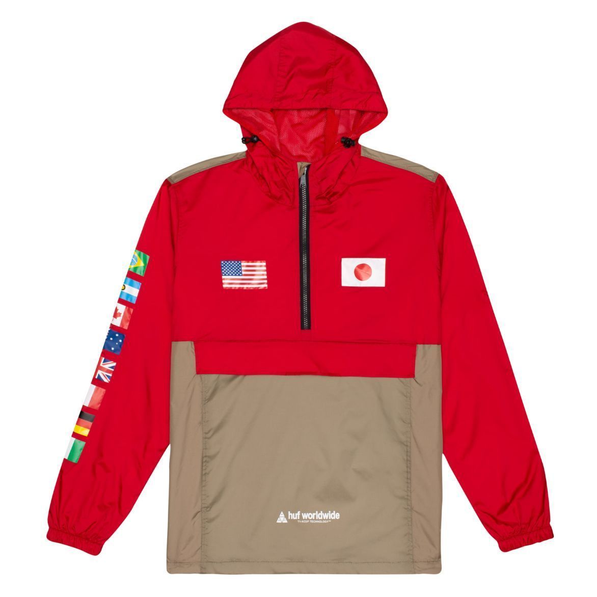 ☆米国発/送関込*HUF*新作*FLAGS袖ロゴアノラックジャケット/R☆ (HUF ☆米国発/送関込*HUF*新作*FLAGS袖ロゴアノラックジャケット/R☆ (HUF