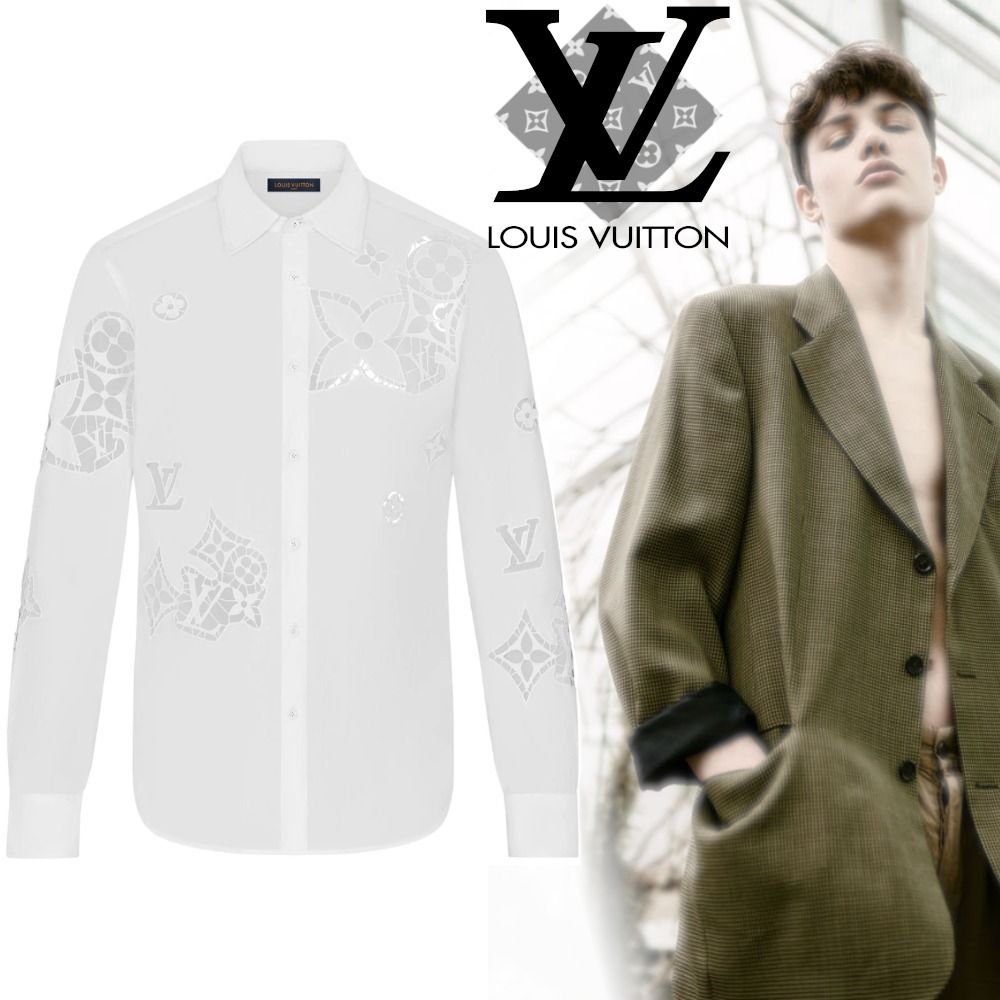 日本未*【Louis Vuitton】20FW!話題の花柄カットアウト☆シャツ (Louis