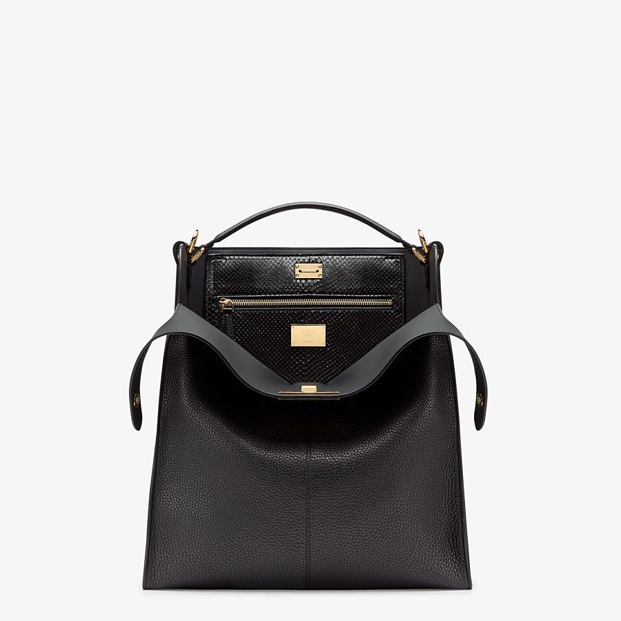 FENDI】PEEKABOO X-LITE FIT ローマンレザートートバッグ/黒 (FENDI FENDI】PEEKABOO X-LITE FIT ローマンレザートートバッグ/黒 (FENDI