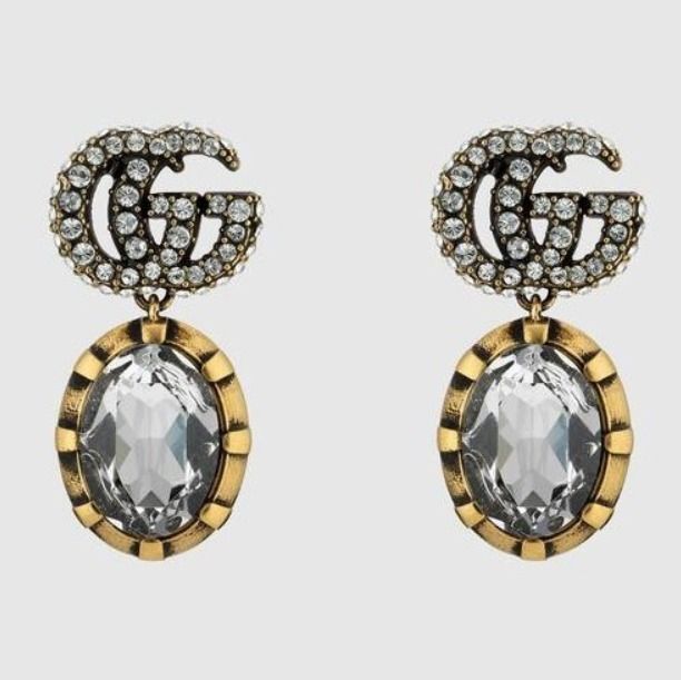 GUCCI】即対応 クリスタル付き ダブルG ピアス (GUCCI/ピアス ...