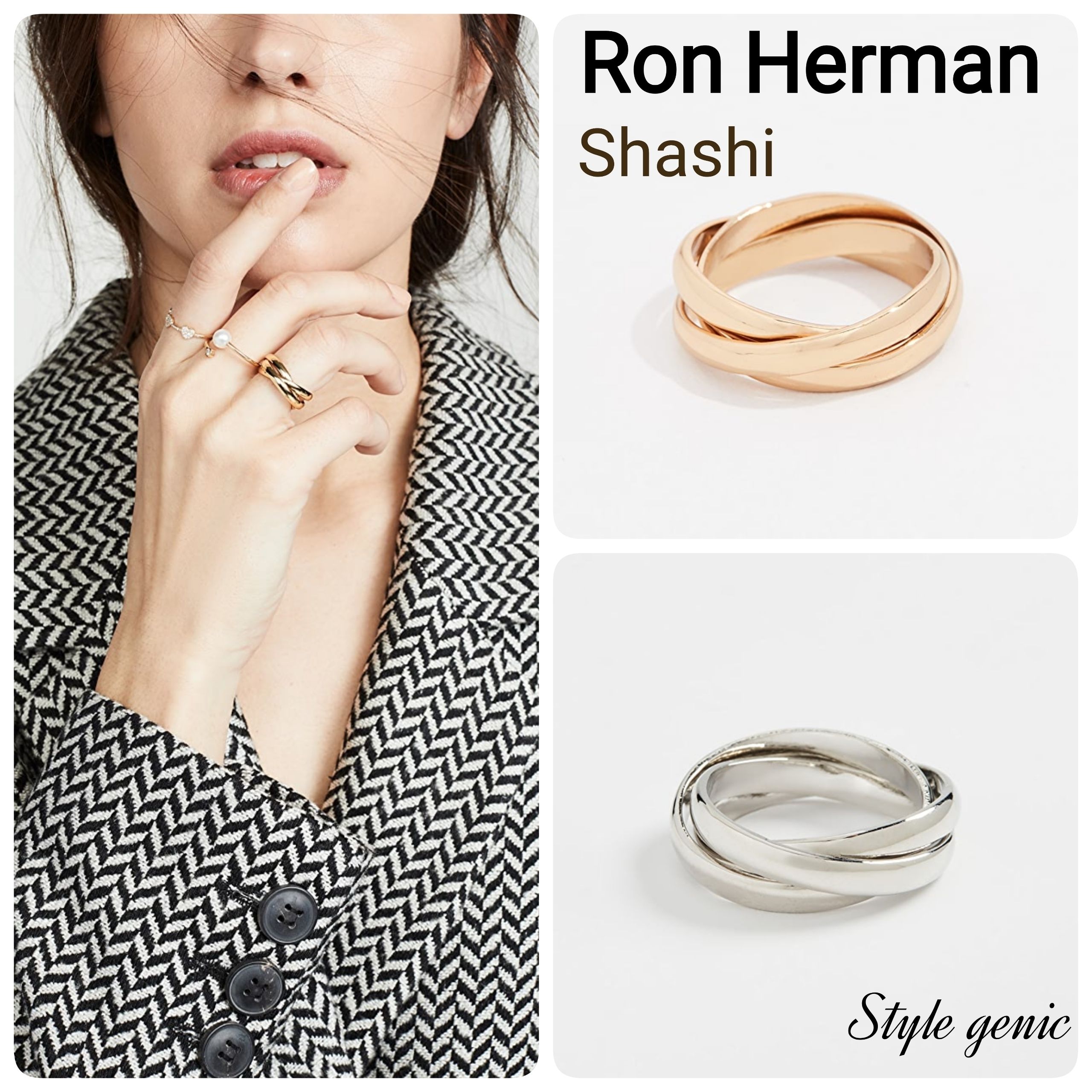 送関込/ロンハーマン取扱☆SHASHI☆ヴェラリング 3連リング (Ron 送関込/ロンハーマン取扱☆SHASHI☆ヴェラリング 3連リング (Ron