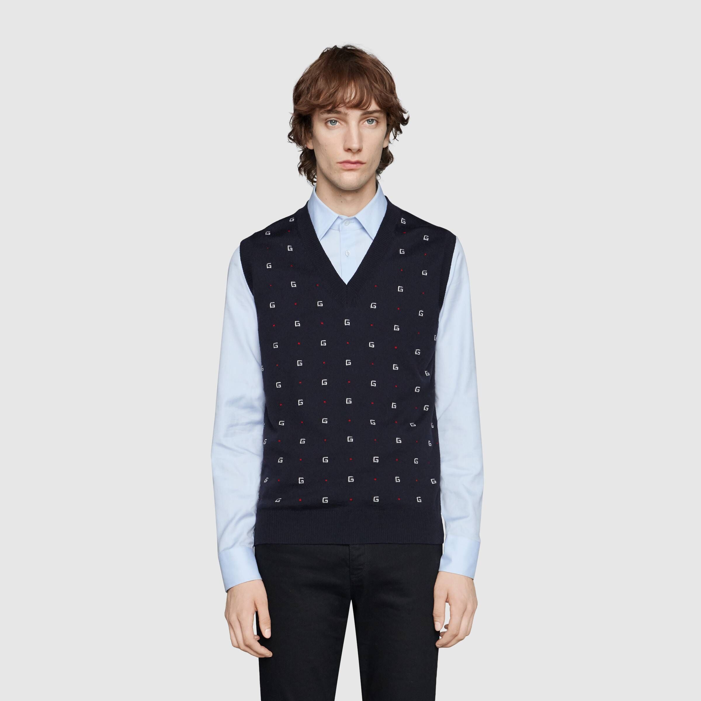 累積売上総額第1位【GUCCI☆20/21秋冬】WOOL JACQUARD VEST (GUCCI ...