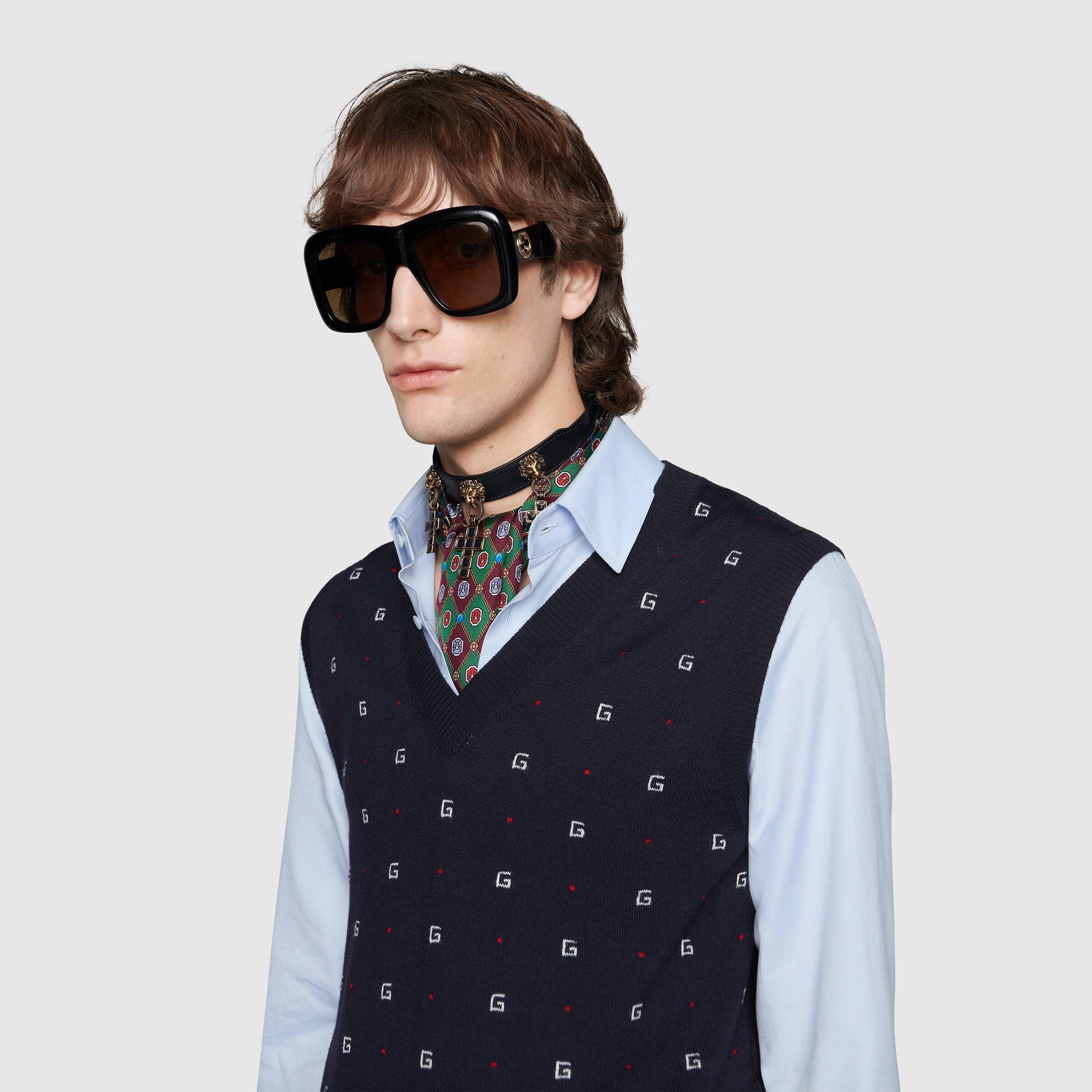 累積売上総額第1位【GUCCI☆20/21秋冬】WOOL JACQUARD VEST (GUCCI ...