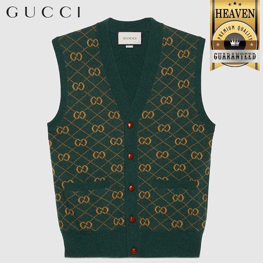 累積売上総額第1位【GUCCI☆20/21秋冬】ARGYLE KNIT WOOL VEST (GUCCI ...