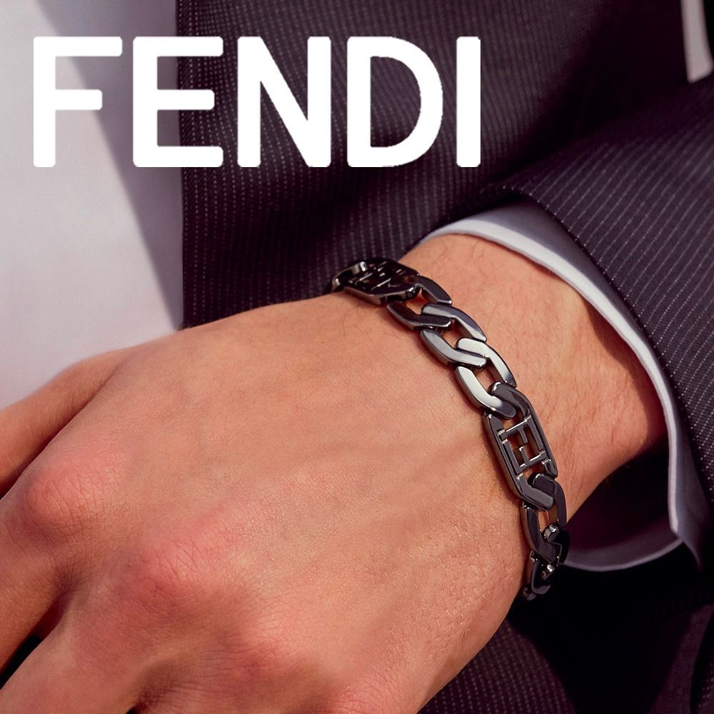 20PreFall*<FENDI>FFロゴ ルテニウム チェーンブレスレット (FENDI 20PreFall*<FENDI>FFロゴ ルテニウム チェーンブレスレット (FENDI