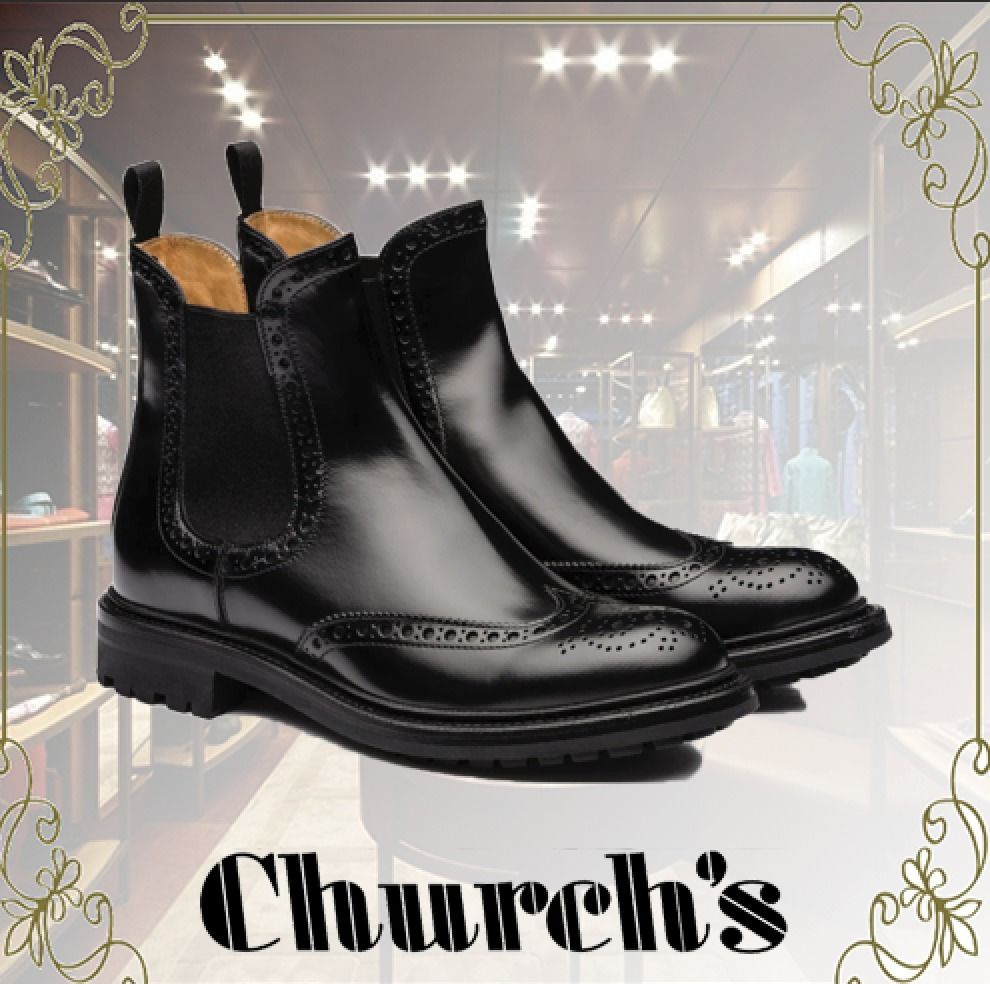 ☆大人気☆】CHURCH'S ☆ Roisカーフチェルシーブーツブローグ ☆大人気☆】CHURCH'S ☆ Roisカーフチェルシーブーツブローグ