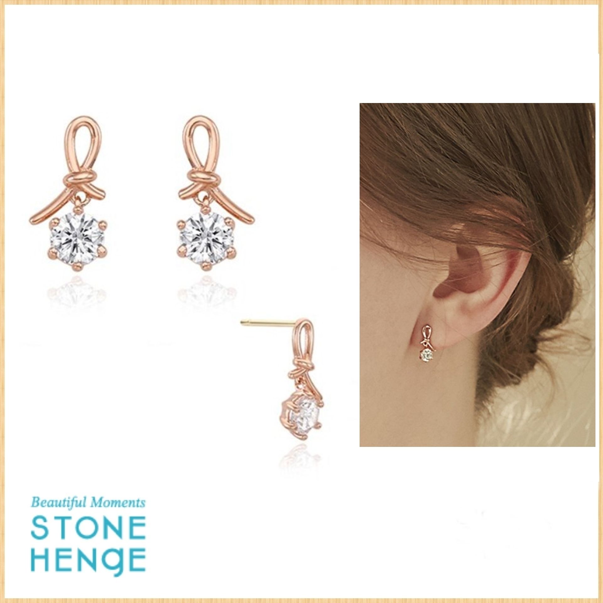 STONE HENgE ストーンヘンジ 14K ローズゴールド ピアス