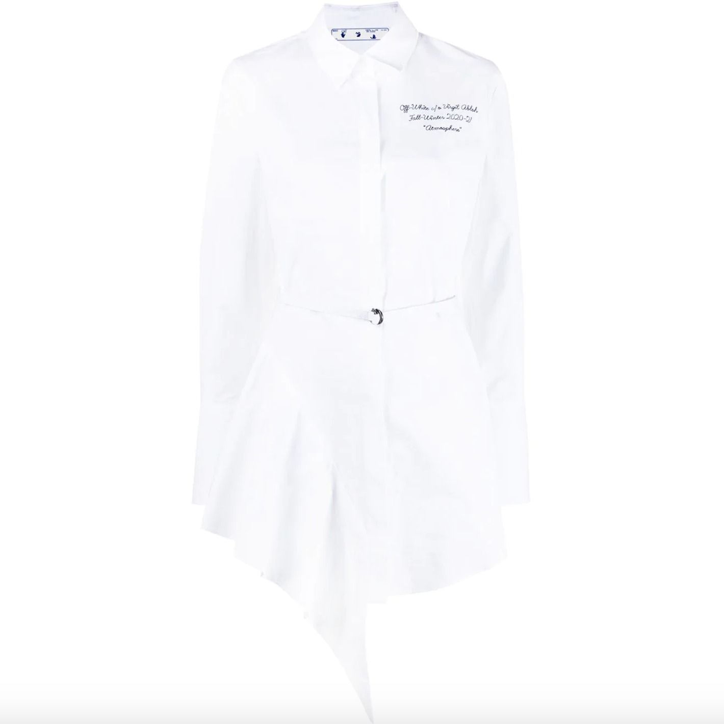 Off-White ロゴ アシンメトリー シャツドレス 関税送料なし (Off-White Off-White ロゴ アシンメトリー シャツドレス 関税送料なし (Off-White