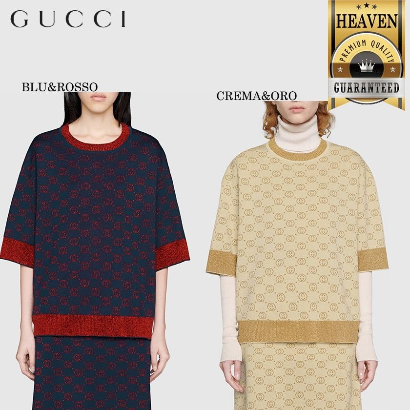 累積売上総額第1位【GUCCI☆20/21秋冬】LAME WOOL TOP (GUCCI/ニット ...