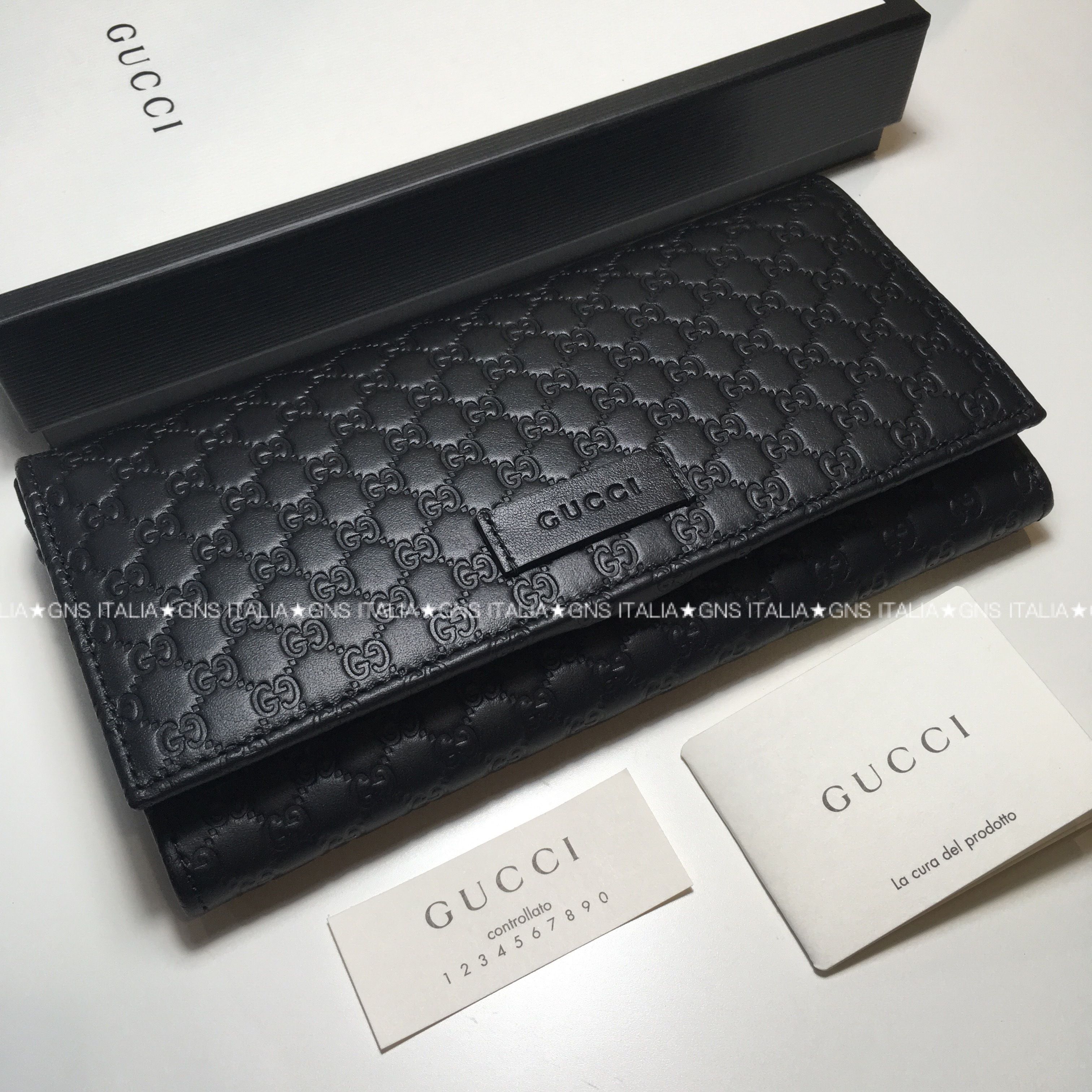 GUCCI大人気♪マイクロGG定番フラップ長財布☆ブラック (GUCCI/長財布 ...