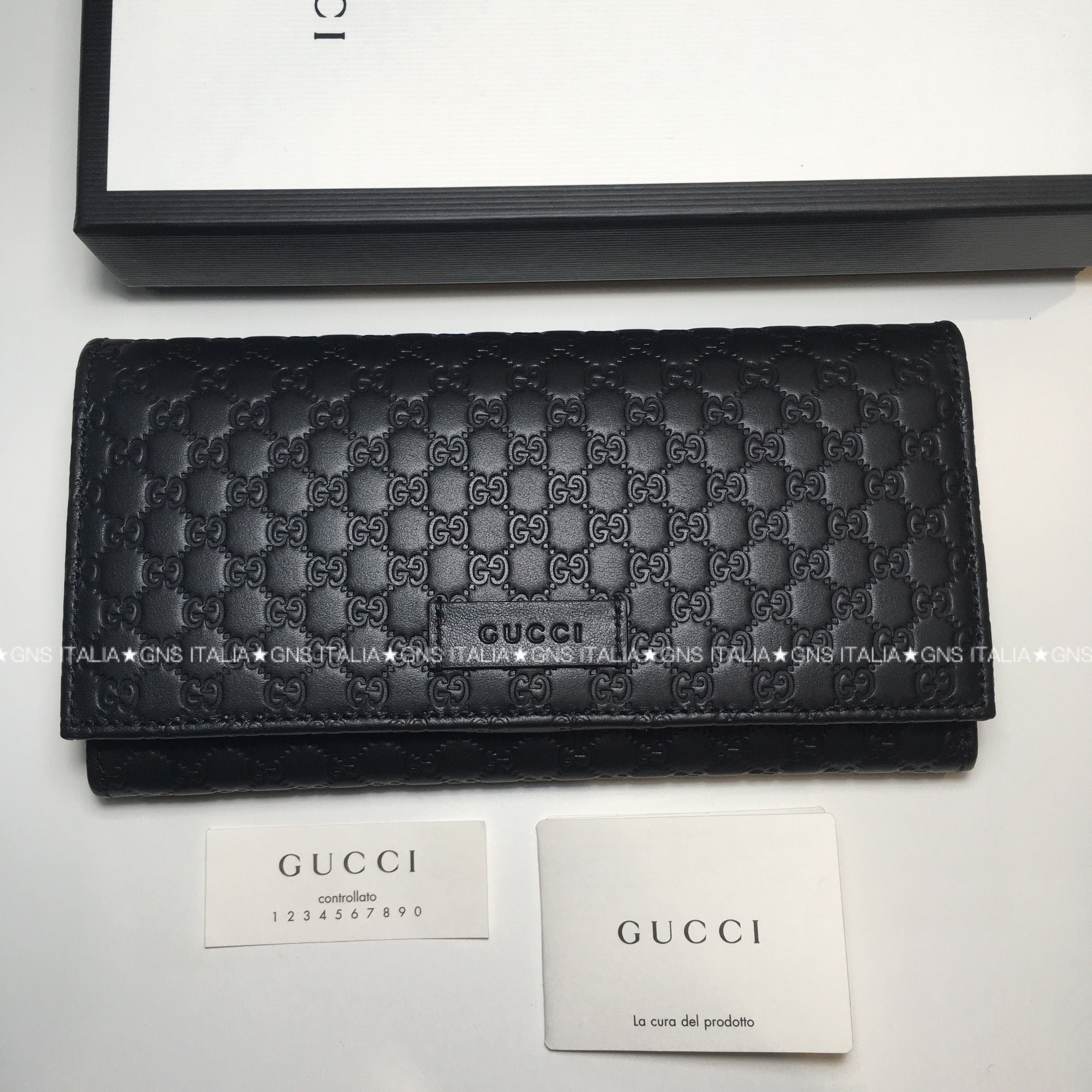 GUCCI大人気♪マイクロGG定番フラップ長財布☆ブラック (GUCCI/長財布 ...