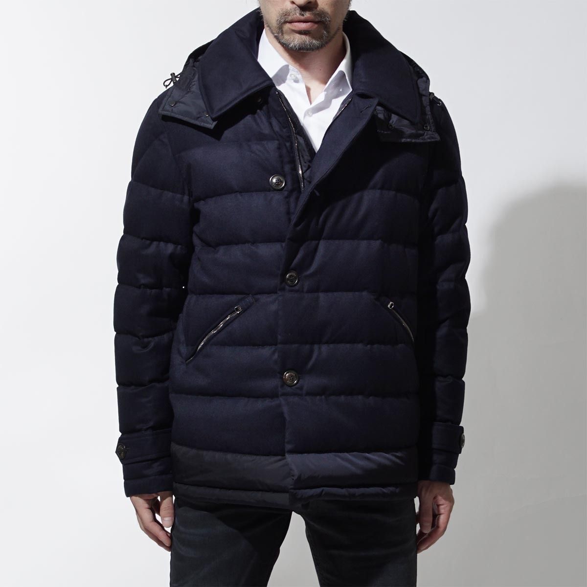MONCLER フード付き ダウンジャケット ネイビー VILLEROY (MONCLER