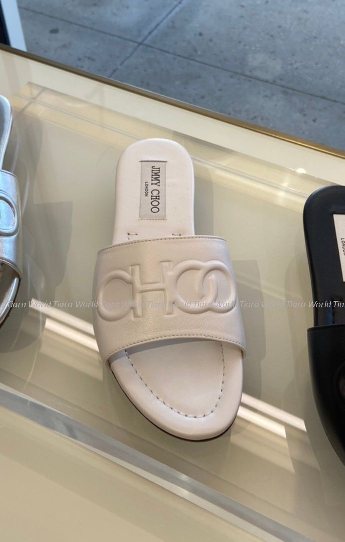 VIP SALE☆Jimmy Choo TIARET FLAT CHOOロゴ フラットサンダル (Jimmy VIP SALE☆Jimmy Choo TIARET FLAT CHOOロゴ フラットサンダル (Jimmy