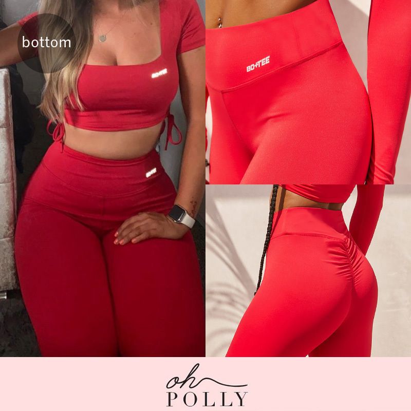 UK発 Oh Polly レッド フルレギンス トレーニングウェア UK発 Oh Polly レッド フルレギンス トレーニングウェア