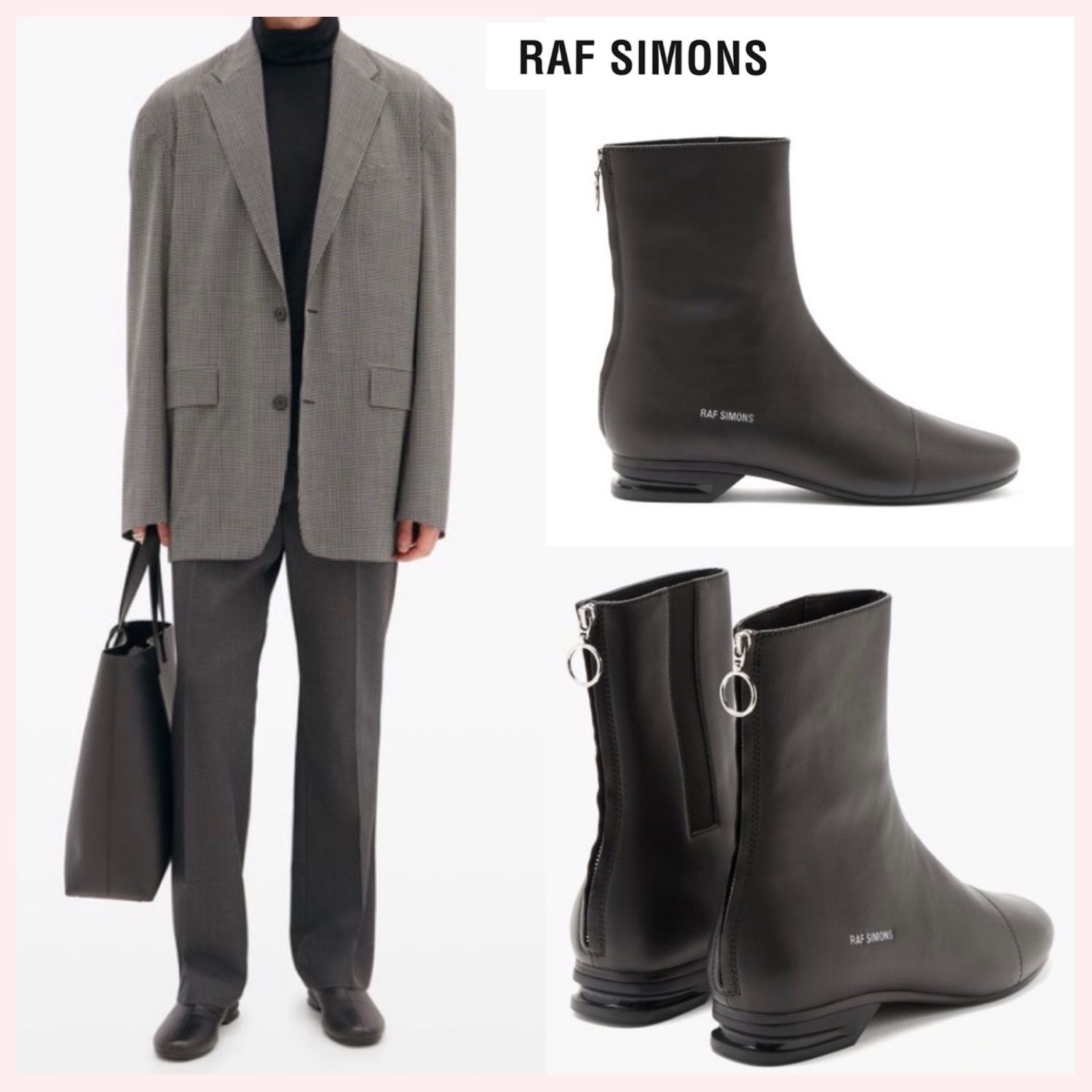 ☆RAF SIMONS☆関税込♪日本未入荷♪ファスナーレザーブーツ (RAF ☆RAF SIMONS☆関税込♪日本未入荷♪ファスナーレザーブーツ (RAF