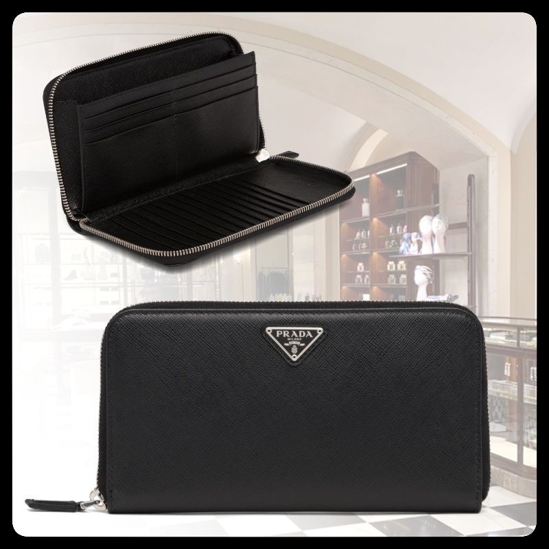 新作】PRADA◇サフィアーノレザー ジップアラウンドウォレット (PRADA 新作】PRADA◇サフィアーノレザー ジップアラウンドウォレット (PRADA